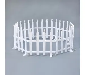 LuxenHome 8-Pc Light Show Star-Topped Fence Design Decoration
