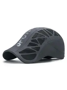 Men's Mesh Breathable Newsboy Hat | Retro Literary Painter Peaked Sunshade Cap Classic Design Mesh Baseball Cap