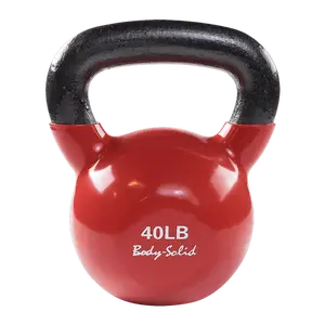 Vinyl Coated Kettlebell, 40lb Red - Perfect for Home Gym Workouts
