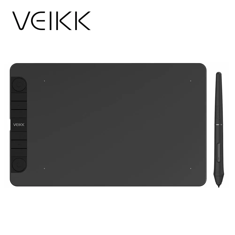 Veikk VK1060PRO Electronic Writing Tablet, 10x6 in, 16384-Level Stylus Pen Pressure, USB Cable & Cleaning Cloth Included, Free Gift, Compatible with Windows Mac Android for Digital Art, Painting, Sketching, Online Teaching