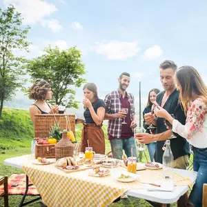 VINGLI 4/6/8 Foot Plastic Folding Table Portable Long Table for Indoor Outdoor Use Rectangular with Carrying Handle, Smooth HDPE Tabletop, White/Brown/Black