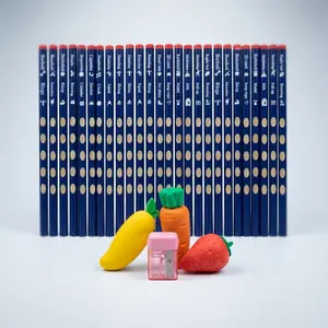 Pencil Set / 30 Laser-etched Pencils + 3 Random Erasers + 1 Random Pencil Sharpener