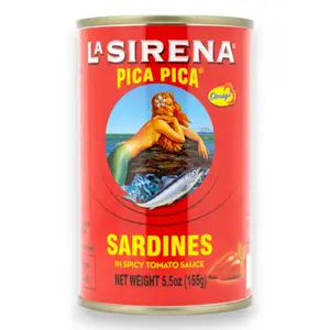 La Sirenita Sardina La Sirenita en Salsa de Tomate Picante 5.5 oz Authentic Central American Cuisine
