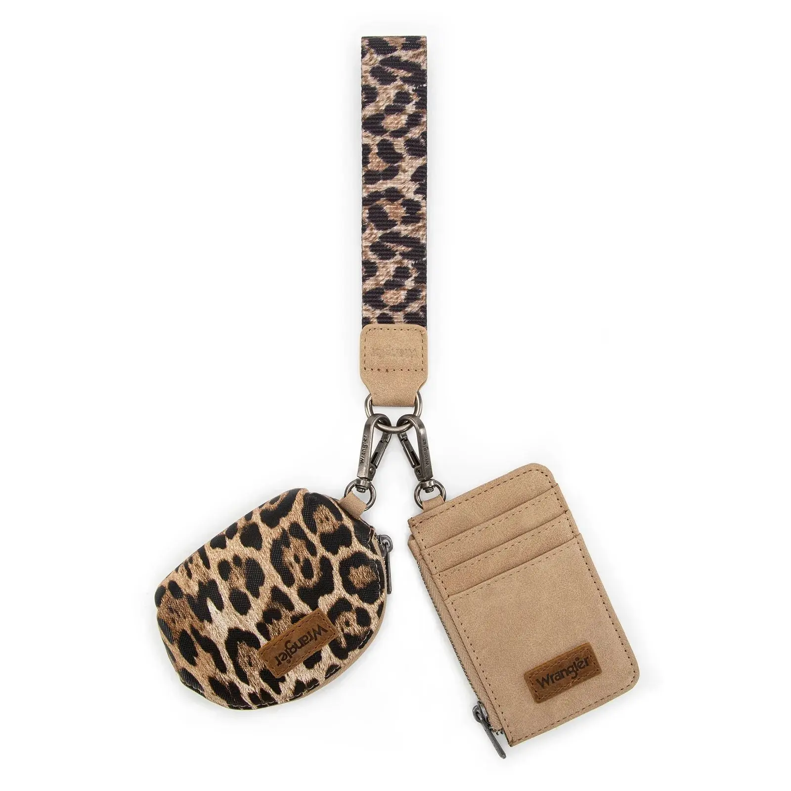 Wrangler Leopard Print Dual Pouch Wristlet