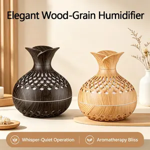 1 PC Elegant Wooden Aromatherapy Diffuser with 7-Color LED Ambient Lighting & 2 Mist Modes - USB-Powered Compact Design for Home, Office, Car - Perfect Valentine's Day & New Year Gift,Highquality Mist Output