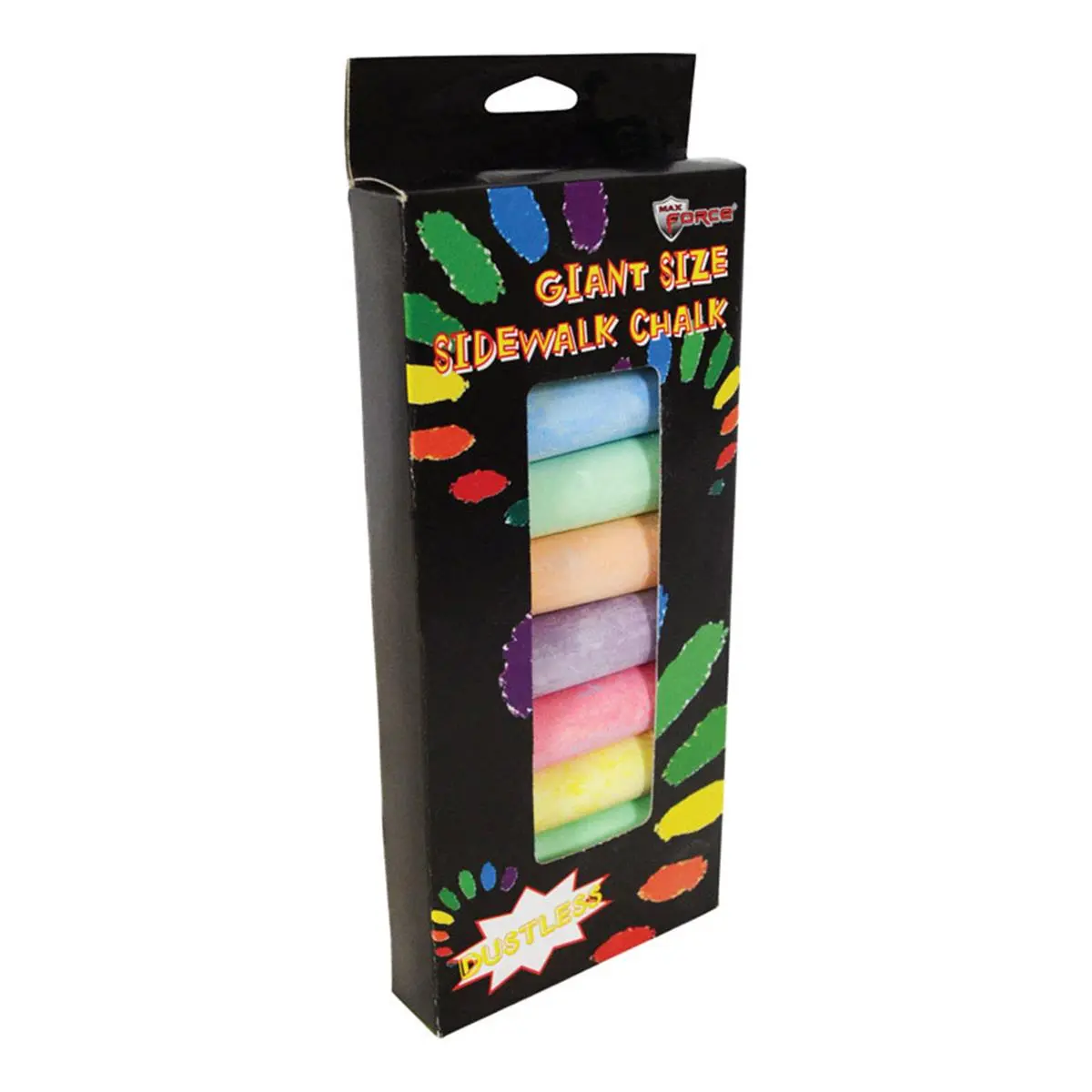Diamond Visions Max Force Nontoxic Sidewalk Chalk - Assorted Colors, School Use, Kids Outdoor Play, Sidewalk Art, All Ages, 8 per Pack, Pack of 24, High Quality, Unisex