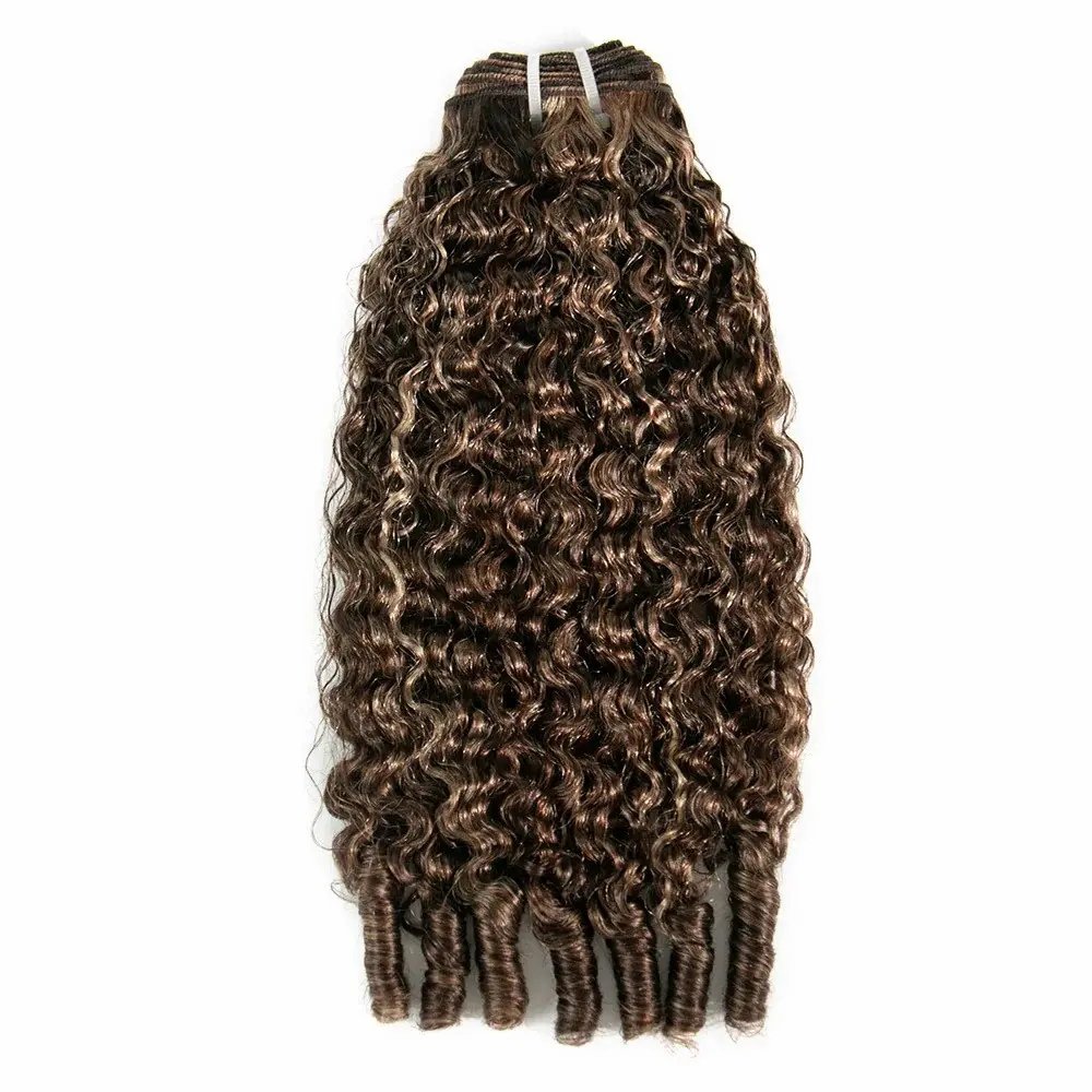 YWIGS Cambodia Raw Hair Bundles Burmese Curly #4/27/30 Mix Color Double Drawn Human Hair Extensions Weft Bundles Hair Weaving 10A Burmese Bundles Human Hair Water Curly 100grams/Bundle #backtoschool #backtoschoolshopping #sohochic