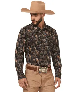 Cody James Men's Desert Dapper Paisley Print Long Sleeve Snap Western Shirt - Cjsu25w33-Nvy