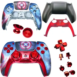 Ps5 Controller DIY Replacement Shell, Water Transfer Film Sticker Design, Electroplated Ps5 Case Cover, Customizable Gaming Accessory