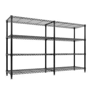 4-Tier/5-Tier Metal Storage Shelves, Adjustable Heavy Duty Shelving Unit, Garage Wire Shelf Standing Storage Rack Organizer, for Basement Kitchen Pantry Kitchen Commercial
