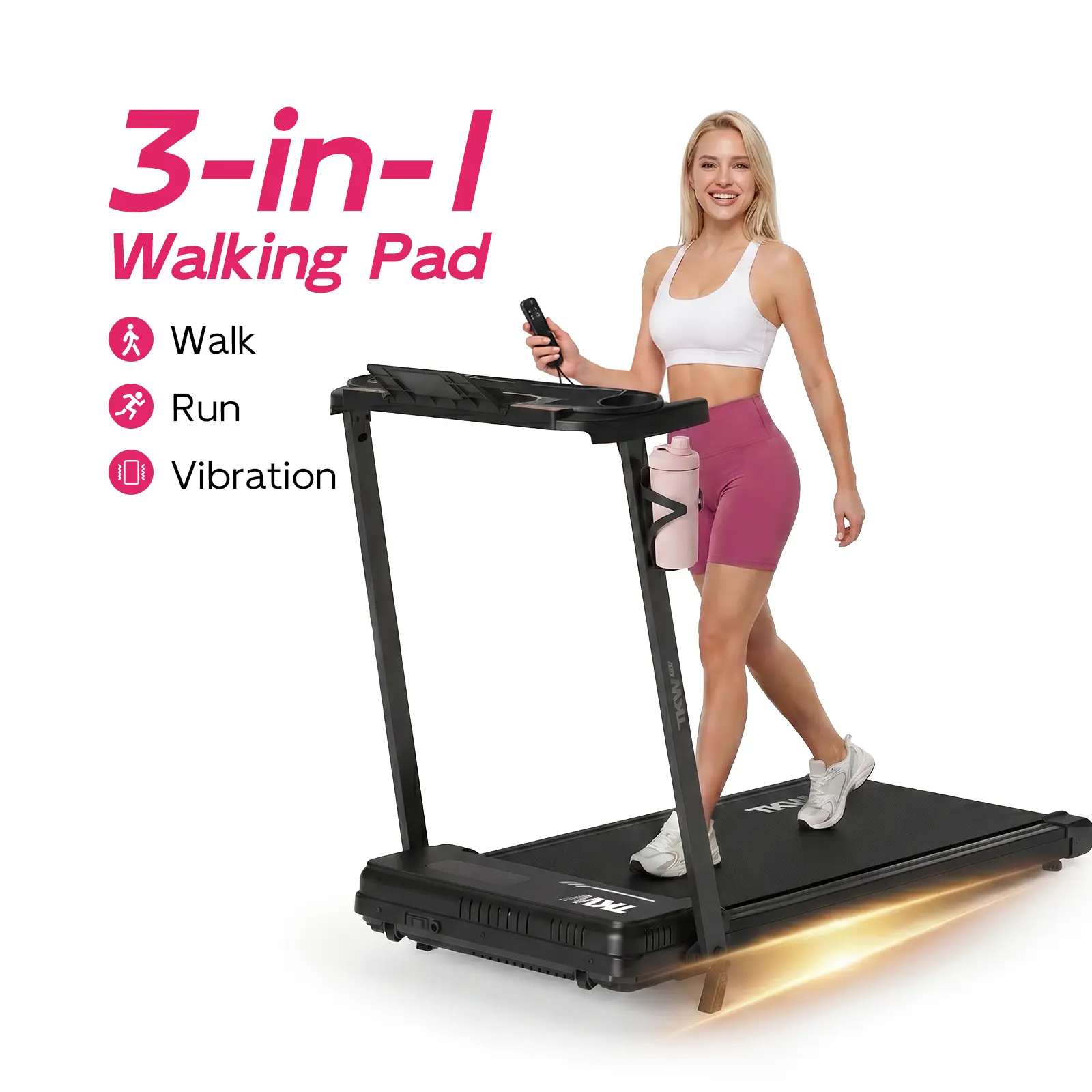TKW 3-in-1 Walking pad, Easy Storage Walking Vibration Pad P1,Vibrating Plate, Remote Control Lightweight Under Desk Treadmills For Home & Office