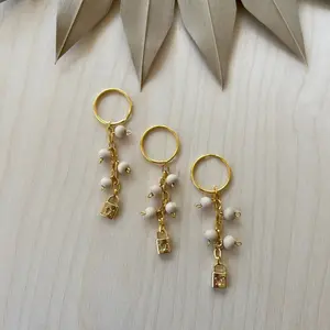 Wood+ chain minimalistic Lock Keychain