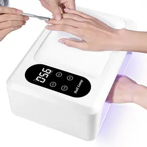 96 LED UV Nail Lamp, Professional UV LED Nail Dryer with Double-Hand Design, Auto Sensor, 4 Timer Settings & Removable Base, Fast Gel Polish Curing for Nail Salons and Home Use