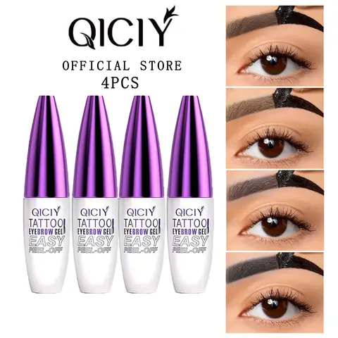 Women's 4-Pack Eyebrow Styling Gel Brow Enhancer - Long-Lasting Waterproof, Smudge-Proof, Easy Tear-Off Formula for Normal Skin Adults, 1#4pcs Tear Off Brow Product with Color Correction, Contains Neither Harmful Additives, Flawless Makeup Essential