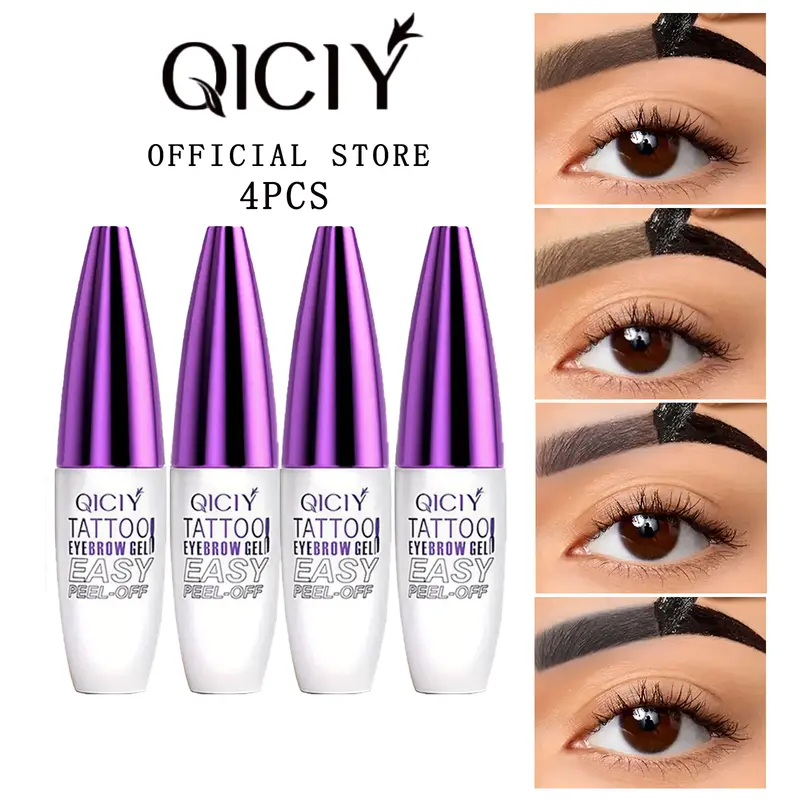Women's 4-Pack Eyebrow Styling Gel Brow Enhancer - Long-Lasting Waterproof, Smudge-Proof, Easy Tear-Off Formula for Normal Skin Adults, 1#4pcs Tear Off Brow Product with Color Correction, Contains Neither Harmful Additives, Flawless Makeup Essential
