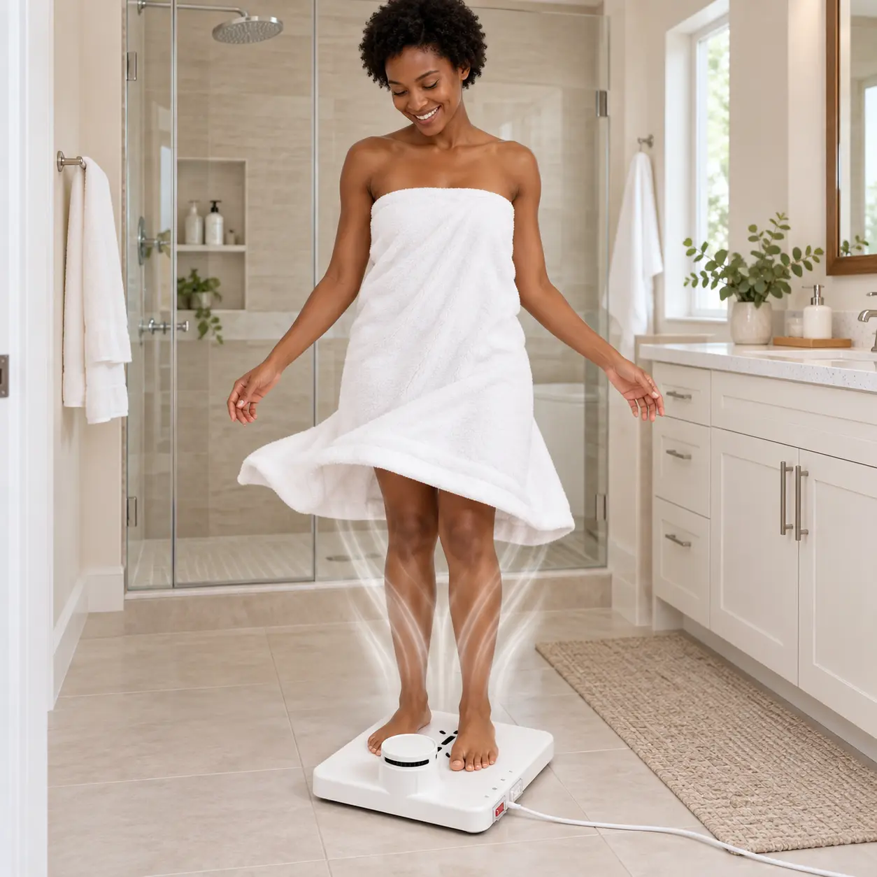960W Full Body Dryer, Warm & Cool Air with Selectable Modes, Quick-Drying, Low-Noise Compact Plug-In Dryer for After-Shower Use