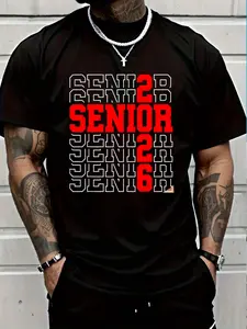 100% Cotton Funny Senior Graduation Gift Class Of 2026 Senior Boys Girls T-Shirt Women's Men's Graphic Tee Crew Neck summer vacation Tops