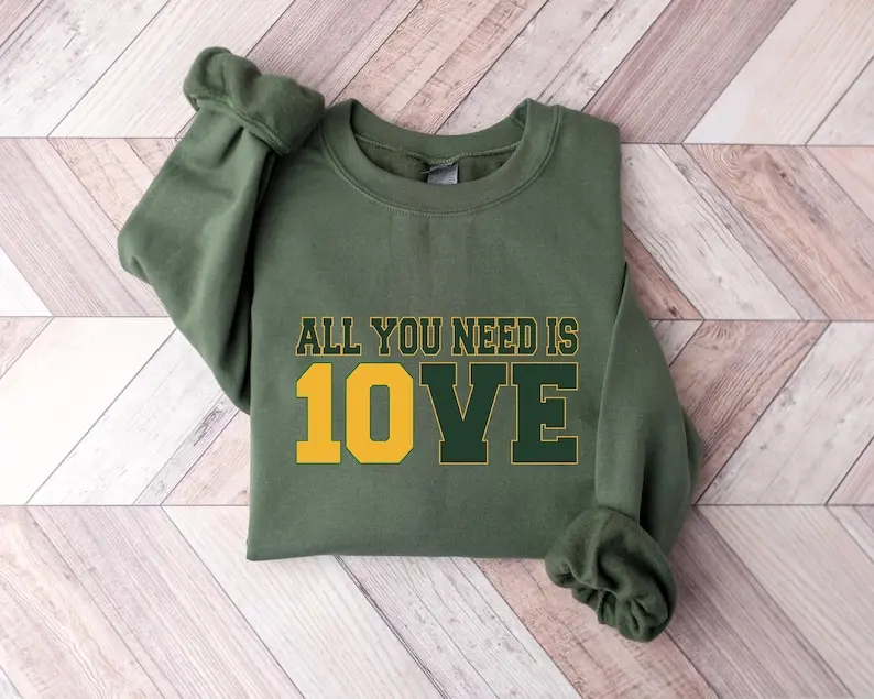 All You Need is Love Packers Shirt, All You Need Is Jordan Love Football Sweatshirt, Green Bay Fan Gift