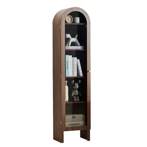 【New Upgrade】Giratree 66.93" H Arched Bookcase, 5-Tier Arched Cabinet Bookcase with Adjustable Shelves, Acrylic Glass Cabinet Door for Living Room, Reading Room and Bedroom