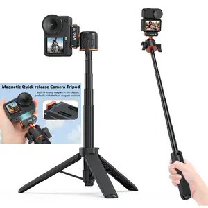Vrig Action Camera Selfie Stick Stabilizer Tripod for Dji Osmo Nano/action 6, Dual-Direction Magnetic Quick Release Adapter, 360° Ball Head, 8-21 Inches Extensible
