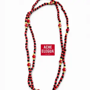 Elegua Eleke Handmade Heart Shaped Necklace, Orisha-Representing Unique Piece with Necklace