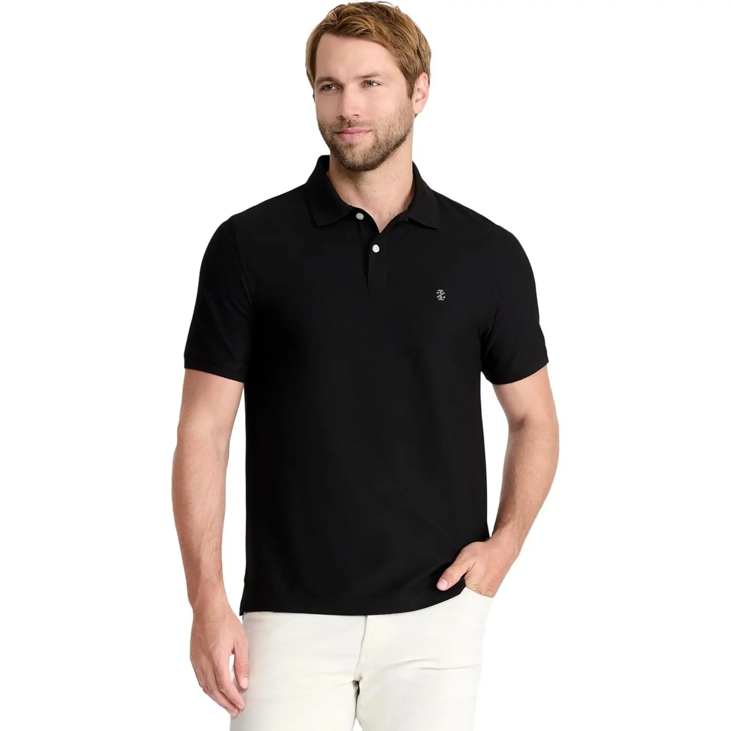 Izod Men's Advantage Performance Short-Sleeve Polo Shirt - Sun-Protective, Stretch Cotton Fabric, Office-Ready, Tops, Menswear
