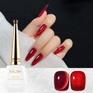 Kalisa Wine Cat Eye Gel Nail Polish, 15ML Ultra-Bright Magnetic UV Gel, Long-Lasting Dazzling Cat's Eye Effect, Perfect Festival Gift, Nail Art Manicure, Nail Care