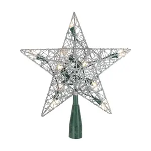 Northlight 9" Lighted Silver Wire Star ChristmaTree Topper Northlight 9" Lighted Silver Wire Star ChristmaTree Topper