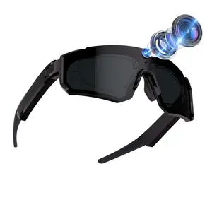 Sports Smart Glasses with Camera, 8MP Camera ，Anti-Shake Dual Stabilization (Physical + EIS ) ，1200P Video Recording Cycling Glasses, AI Translation Image Recognition/Conversation Wi-Fi Transfer for Sports Travel Hiking Cycling， AI Sunglasses