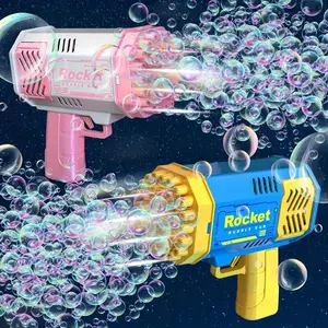 2 PCS 40 Holes Bubble Machine, Bazooka Rocket Shape Bubble Gun Toy for Kids Ages 4-8, Gifts, Adults, Party Favors, Summer, Wedding, Easter