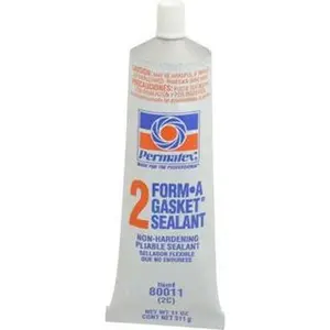 Permatex Black Rosin Gasket Sealant, 11 oz Tube, -65 to 400°F Operating Temp, 24 hr Full Cure Time, for Gasket Sealing, Model 80011, Recommended Uses For Product": "Gasket Sealing
