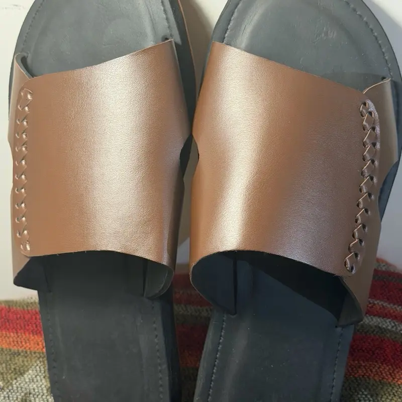Mans Size  9:mans   leather Haitian Artesian Sandals