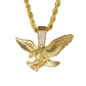 Eagle Necklace with Pendant – Gold Tone Chain – Alloy with Coated Finish