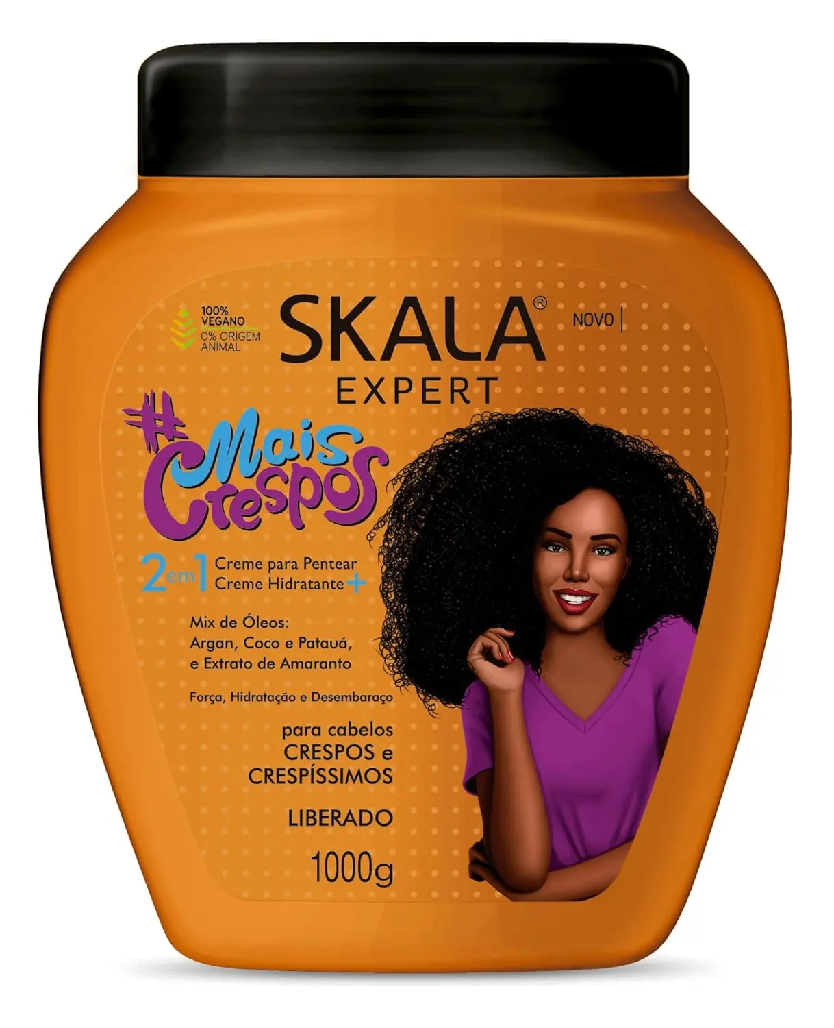 SKALA Mais Crespos Super Curly Hair Type 4ABC - Hydrate , Eliminate Frizz 2 IN 1 Conditioning Treatment Cream  35.2oz Coconut Conditioner Haircare