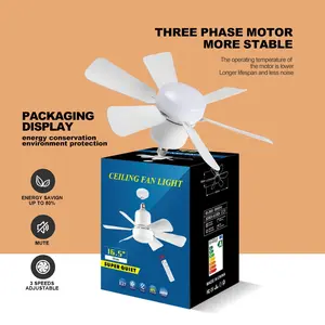 E27 Lamp Head 16.5 Inch Socket Fan Light, Adjustable Brightness and Timer, Three Color Changing 3000k-6500k, Suitable for Bedroom/kitchen/living Room/dining Room/garage/aisle