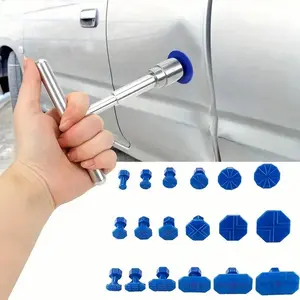 Local warehouse dent repair puller, automotive motorcycle metal home repair tool kit, with 18 plastic films, metal T-shaped handle dent remover, General Motors parts