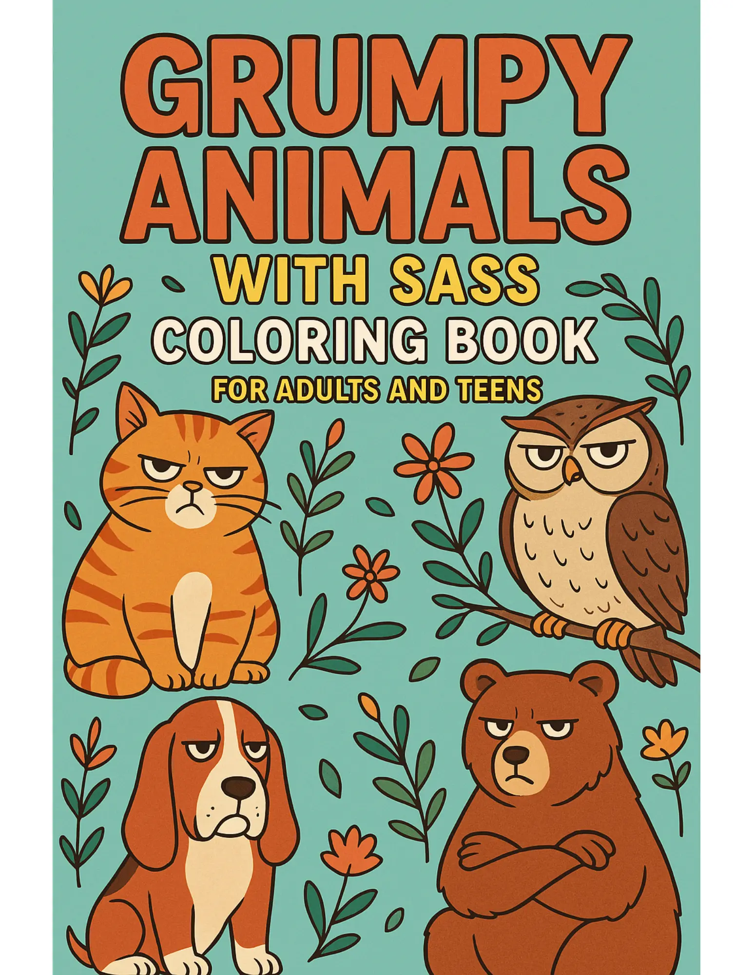 Grumpy Animals with Sass Coloring Book Sheets For Adults and Teens