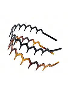 Set-Of-2-Women-Zig-Zag-Black-Plastic-Sharks-Tooth-Hair-Comb-Headband-Fashion-Women-Leopard-Hairbands-Hair-Accessories-For-Daily