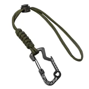 New Outdoor Tactical Hook Backpack Carabiner Camping Survival Paracord Keychain Anti-Lost Lanyard