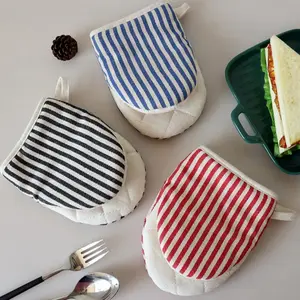 Striped Oven Mitts Set, Heat Resistant Insulated Microwave Gloves, Durable Kitchen Utensils, Perfect for Baking & Cooking Tasks
