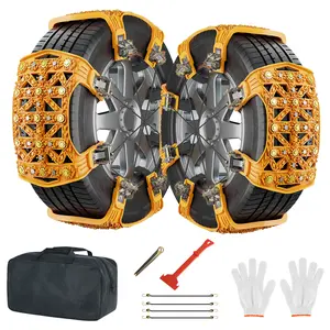 MOONCOOL Upgraded TPU Snow Chains 8 Pack, Tire Chains for Cars/SUVs/Pickup Trucks, Security Chains, for Tire Width 165-275mm, Easy Installation & Durability