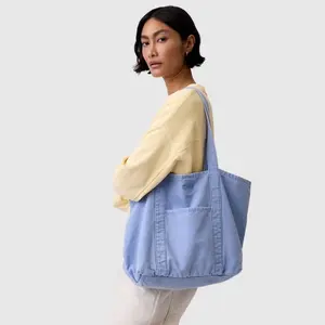 GAP Vintage Logo Tote Bag Unisex – Large Canvas Shoulder Bag, Casual Streetwear, Everyday Carry, School Work Travel Bag