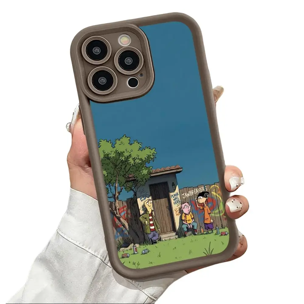 Vintage 90s Cartoon Ed Edd n Eddy Pattern TPU Phone Case for iPhone 17,16,15,14 Pro Max,13,12,11,XR,XS Plus,Air - Slim,Shockproof,Anti-Scratch Protective Casing for Smartphones,Cellphones,Devices,Retro Aesthetic Accessory