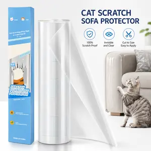 AISOON 118"x12" Cat Scratch Furniture Protector Tape, Self-Adhesive Clear Couch Protector from Cat Claws - Heavy Duty Anti-Scratch Deterrent Shield for Sofa, Walls, Doors, Beds and Tables