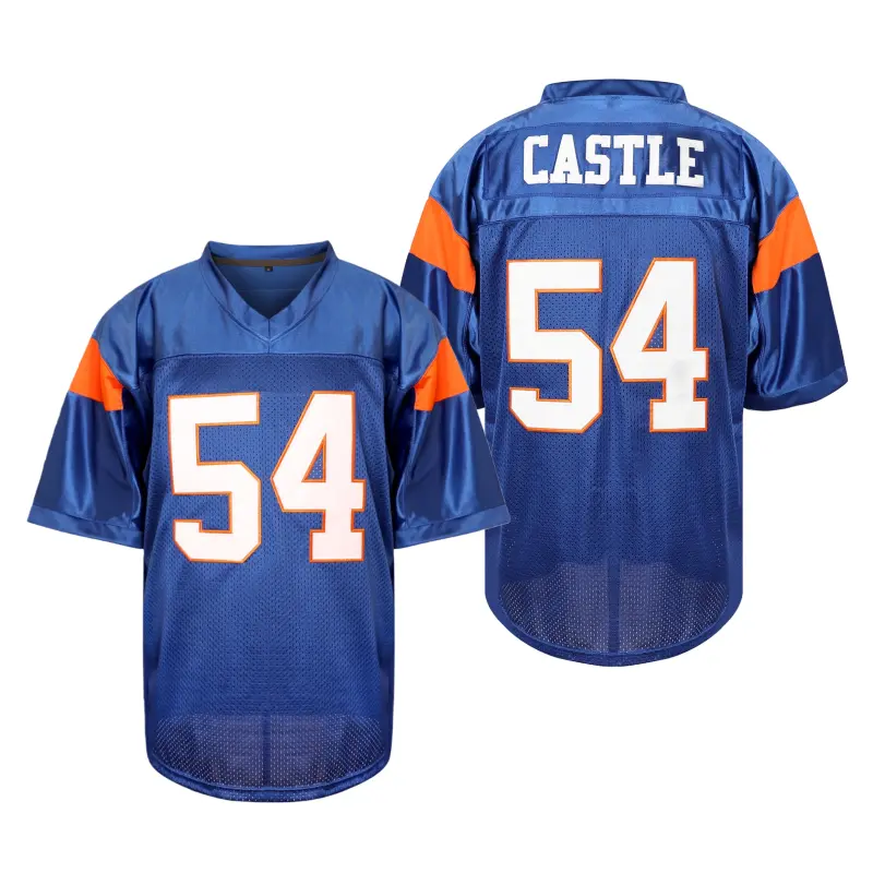 Blue Mountain State Football Jersey, Thad Castle #54 or Alex Moran #7, Breathable Polyester Mesh Fabric Top for Football Fashion, S, Find Your Man Jersey, Sporty Chic, Great For School Uniforms