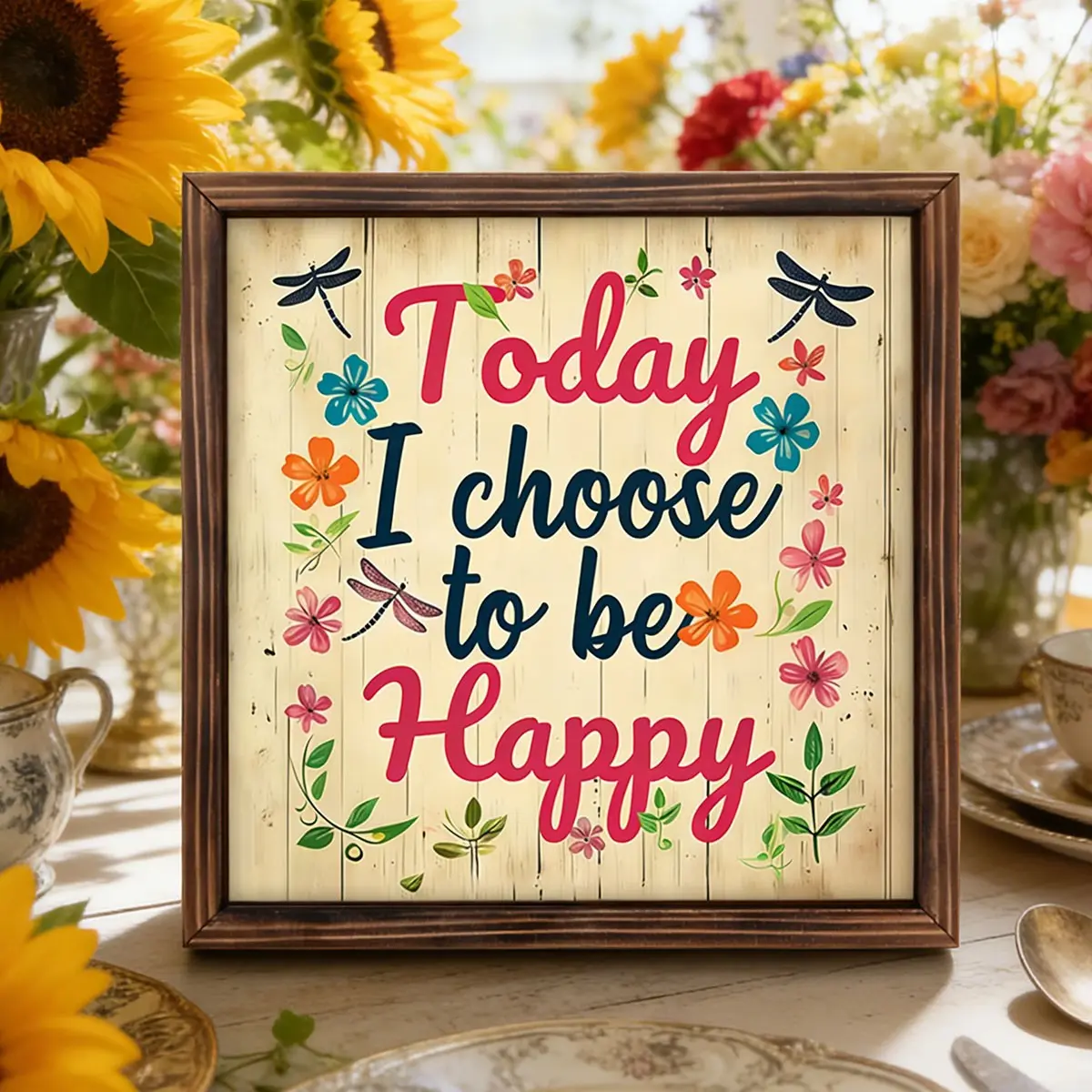 Inspirational Quote Wooden Frame Art, Desk and Wall Decor, Decorative Wall Sign, Garden and Home Decoration, Gift for Women, Mother's Day, Birthday, Mothers Day Sign, Wooden Home Sign