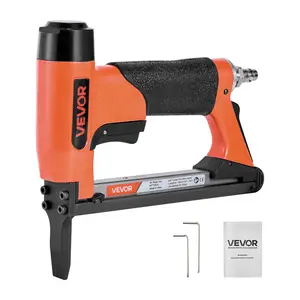 【Father's Day gift】VEVOR Pneumatic Staple Gun, 22 Gauge Long-Nose Upholstery Stapler for 71 Series Fine Wire Staples 3/8-inch Crown 1/4"-5/8" Length, Max 180PCS Loading Air Staple Gun for Upholstering, Woodworking, DIY