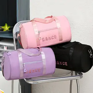 Dance Theme Multicolor Cylinder Dance Bag, Lightweight Durable Large Capacity Gym Bag, Outdoor Fitness Bag, Women's Daily Commute Short Trip Backpack