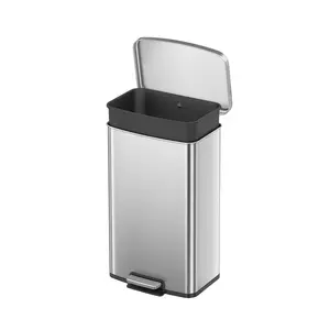 Better Homes & Gardens Kitchen Trash Can, 13.2 Gallon Stainless Steel Step Garbage Bin with Soft Close Lid