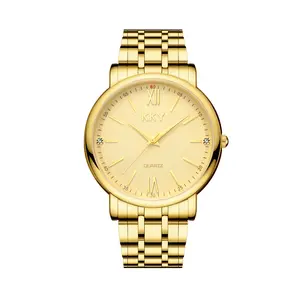 kky Vintage Timeless Classic Gold Watch - 27mm & 40mm, Swiss Quartz Movement, Stainless Steel Bracelet, White Cubic Zirconia, Open Dial, Daily Luxury Anniversary Gift for Men tiktokshopspringglowup